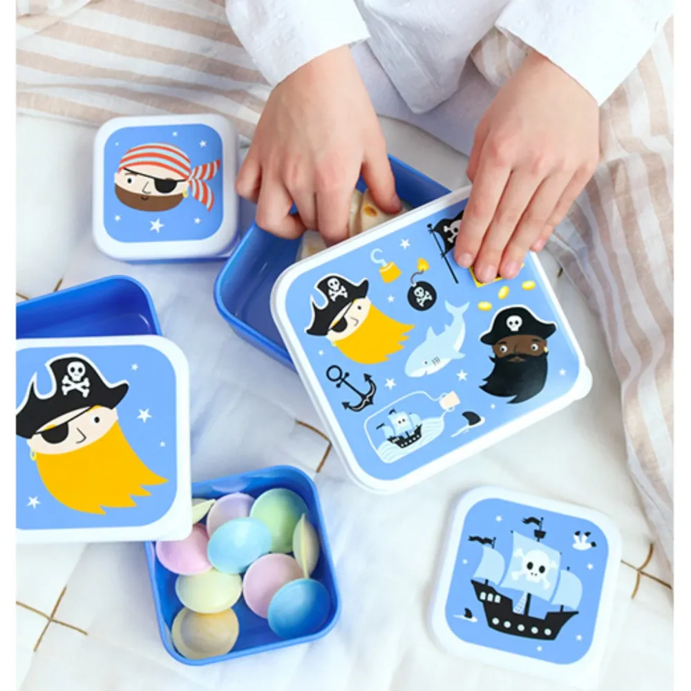 Expandable Modular Little Lovely Company Pirates Lunch & Snack Box Place