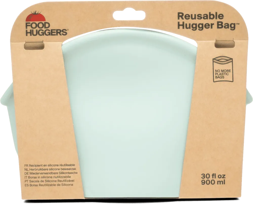 Hugger genanvendelig pose i fødevaregodkendt platinsilikone 400 ml, Juniper