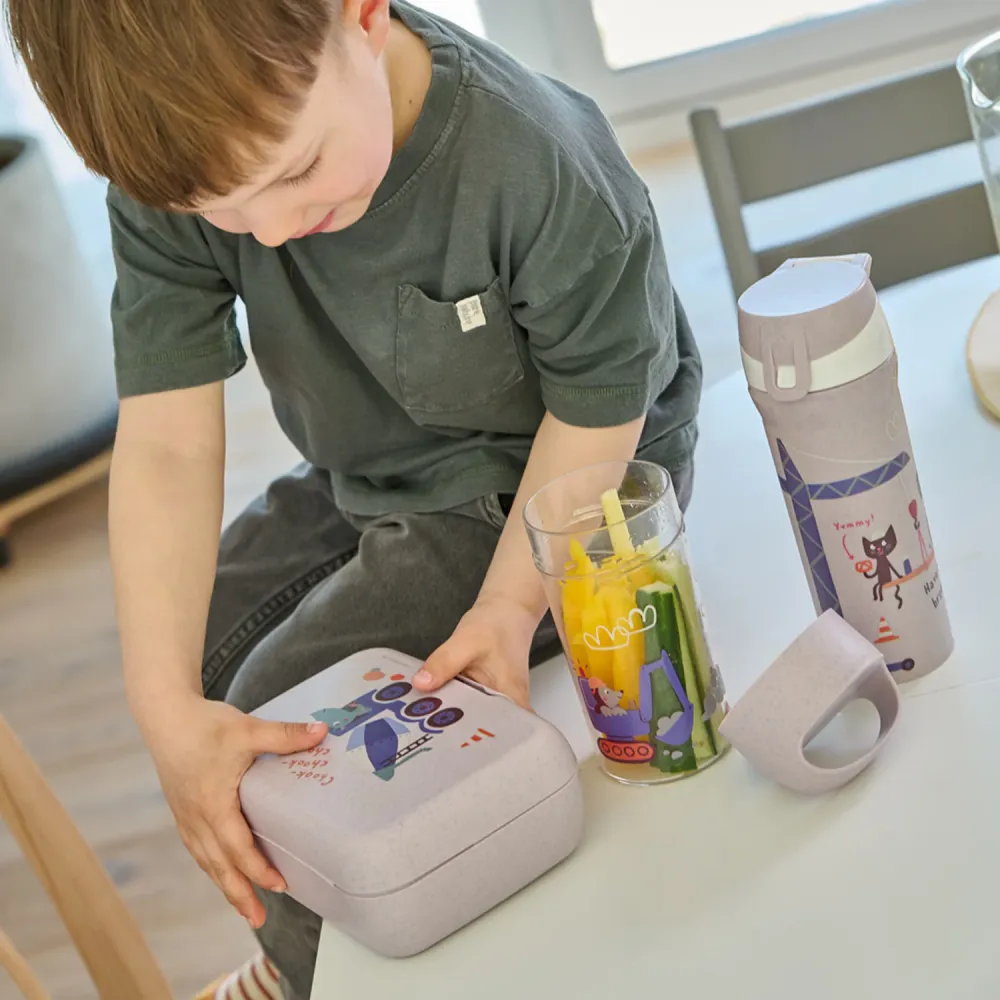 Koziol Green Purple Grey Lunch Box Med Separat Skål Candy L Trucks