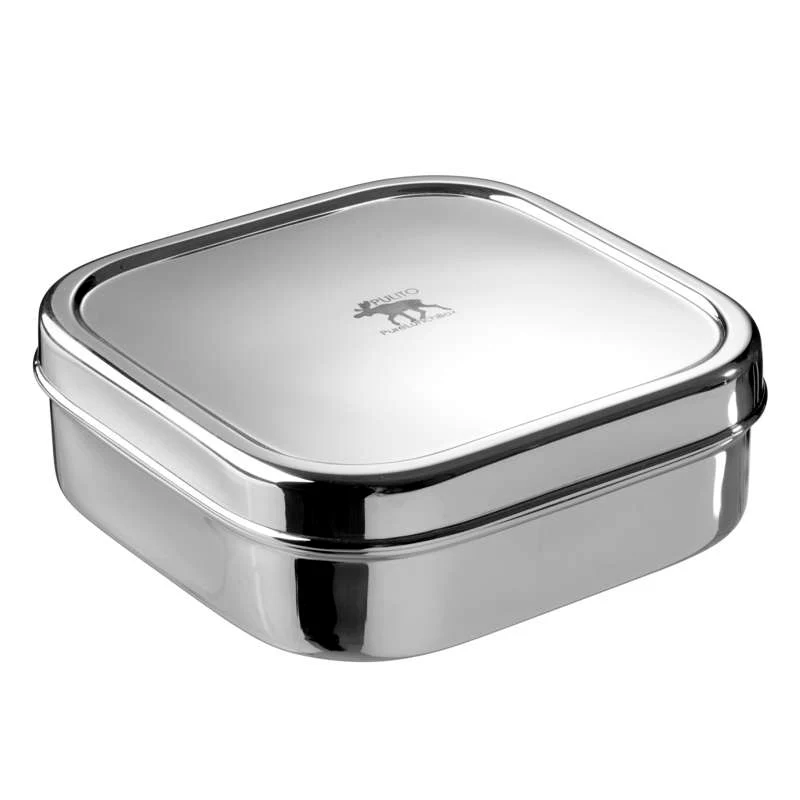 Pulito PureLunchBox Madkasse - Rustfrit Chromed - Kvadrat