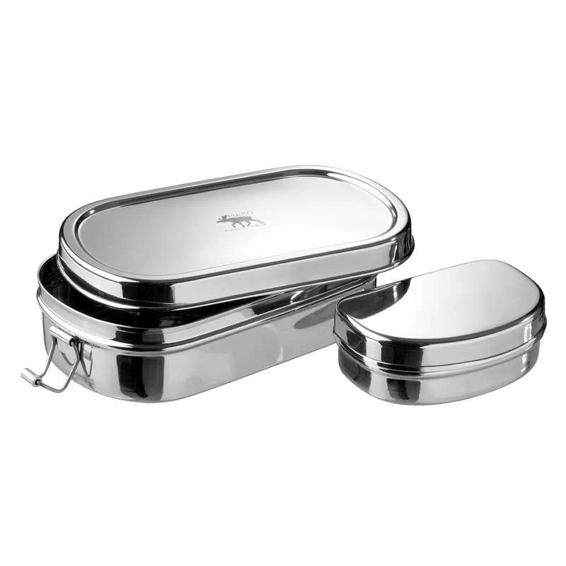 Pulito PureLunchBox Madkasse - Rustfrit Chromed - Oval