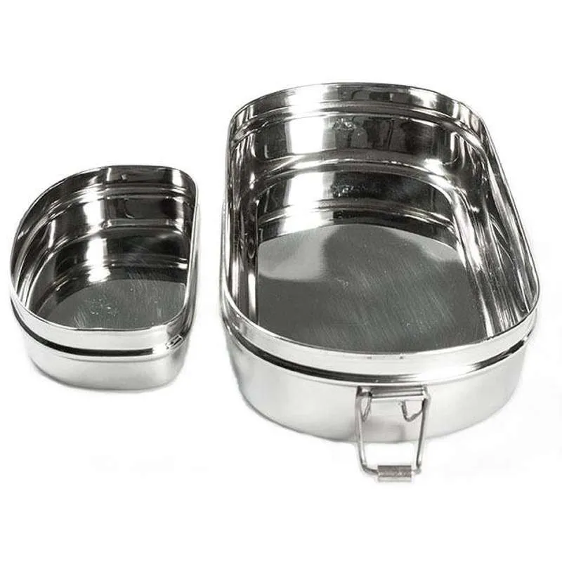 Pulito PureLunchBox Madkasse - Rustfrit Chromed - Oval