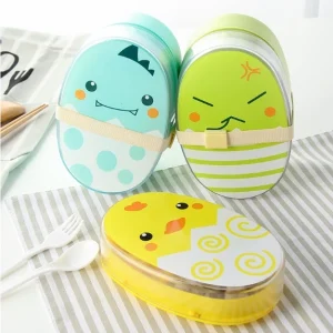 Suitable microwaves Double-Layer Lunch Box Black