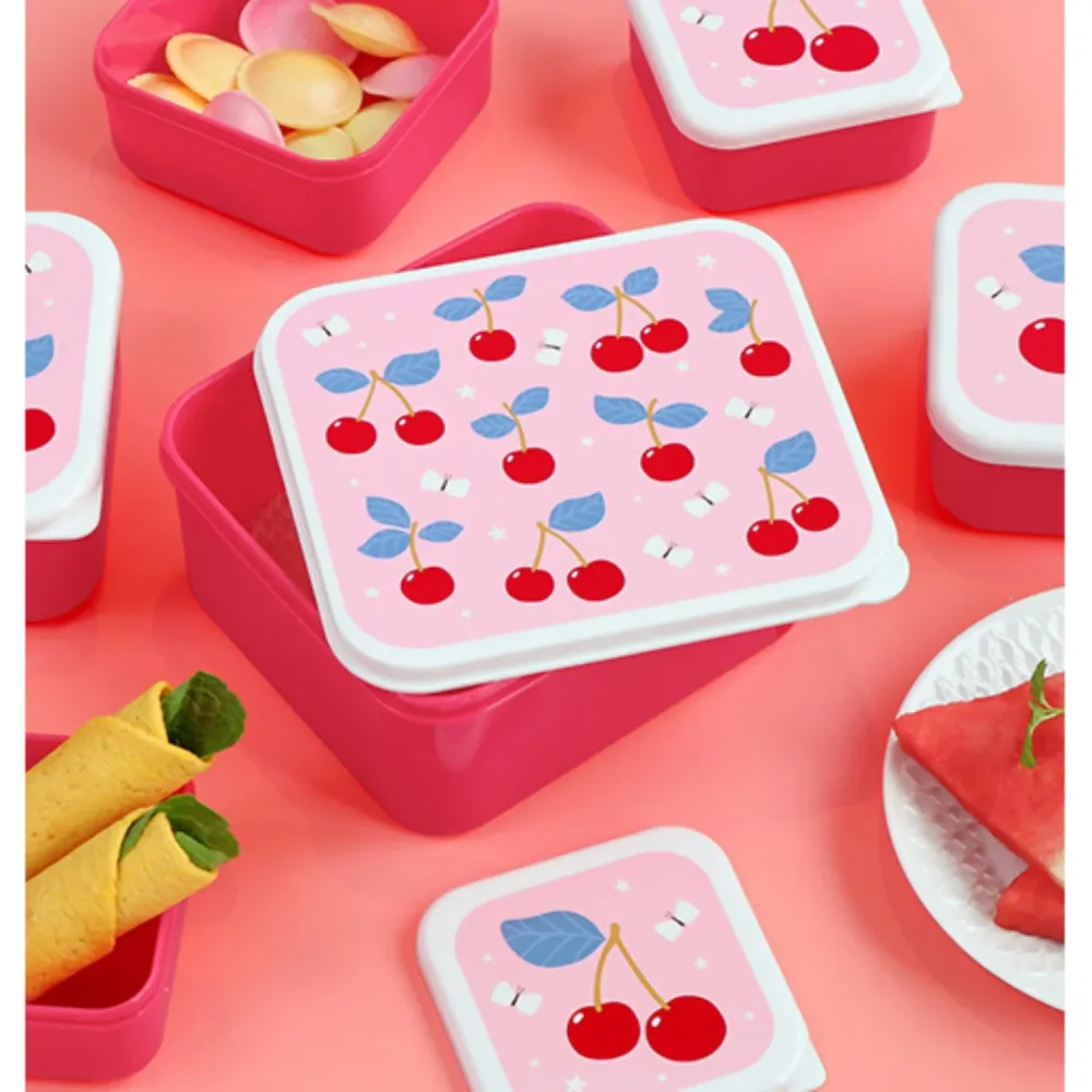 Vægmonteret Rack Little Lovely Company Cherries Lunch & Snack Box Place
