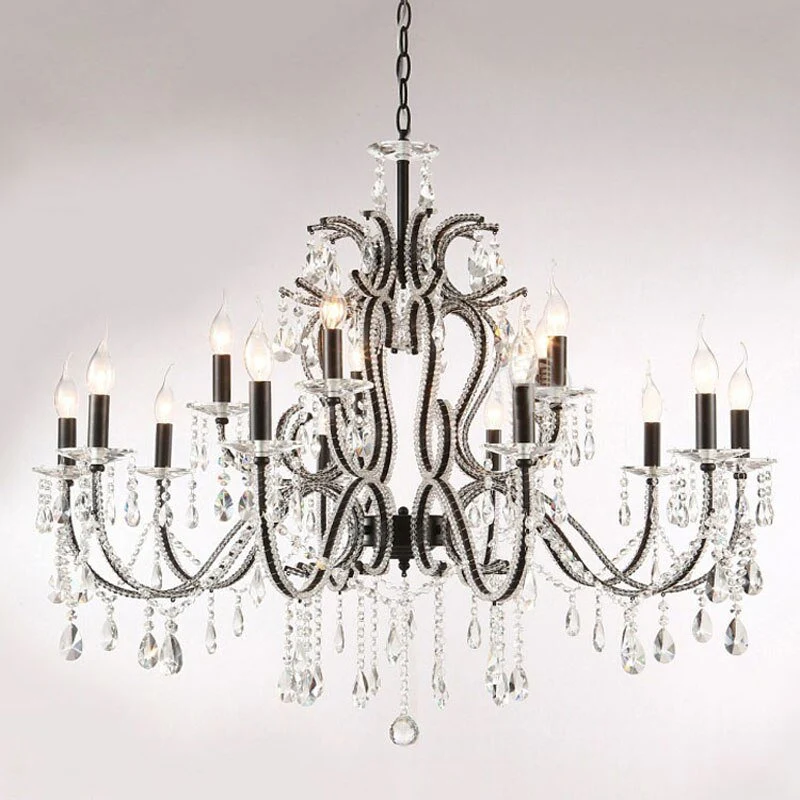 Belysning Luksus Lysekroner Lys K9 Krystal Lysekroner Luster Villa Sort Lysekroner Lys Belysning ATY Home Decor