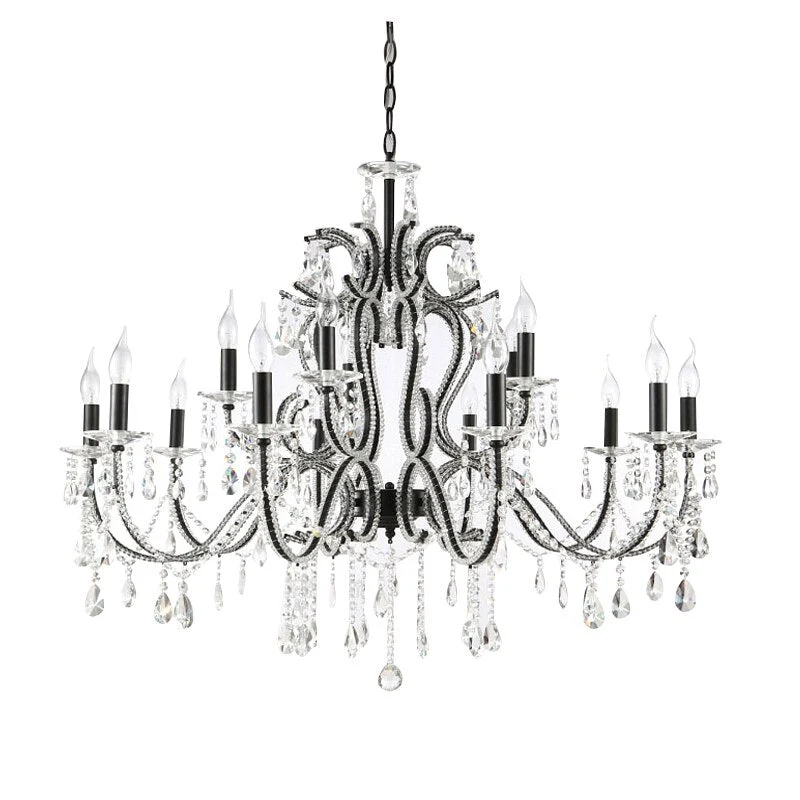 Belysning Luksus Lysekroner Lys K9 Krystal Lysekroner Luster Villa Sort Lysekroner Lys Belysning ATY Home Decor