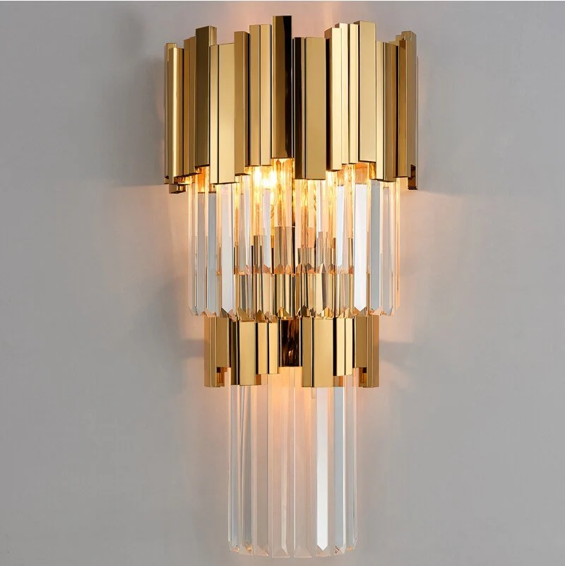 Belysning Post-Moderne Krystal Væglampe Lys Krystalvæg Luksus Kreativ Varm Gang Soveværelse Sengelampe ATY Home Decor