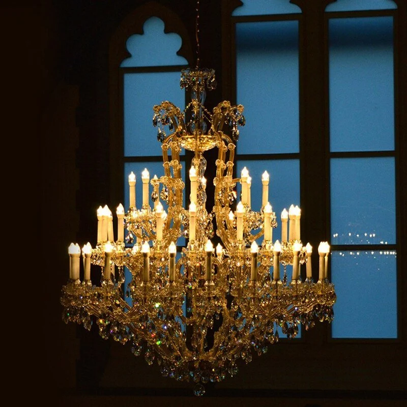 Belysning Stor Luksus Maria Theresa Krystal Lysekrone Villa dekoration Lysekrone Lys Belysning (Guld Lampehus Bredde 160cm...
