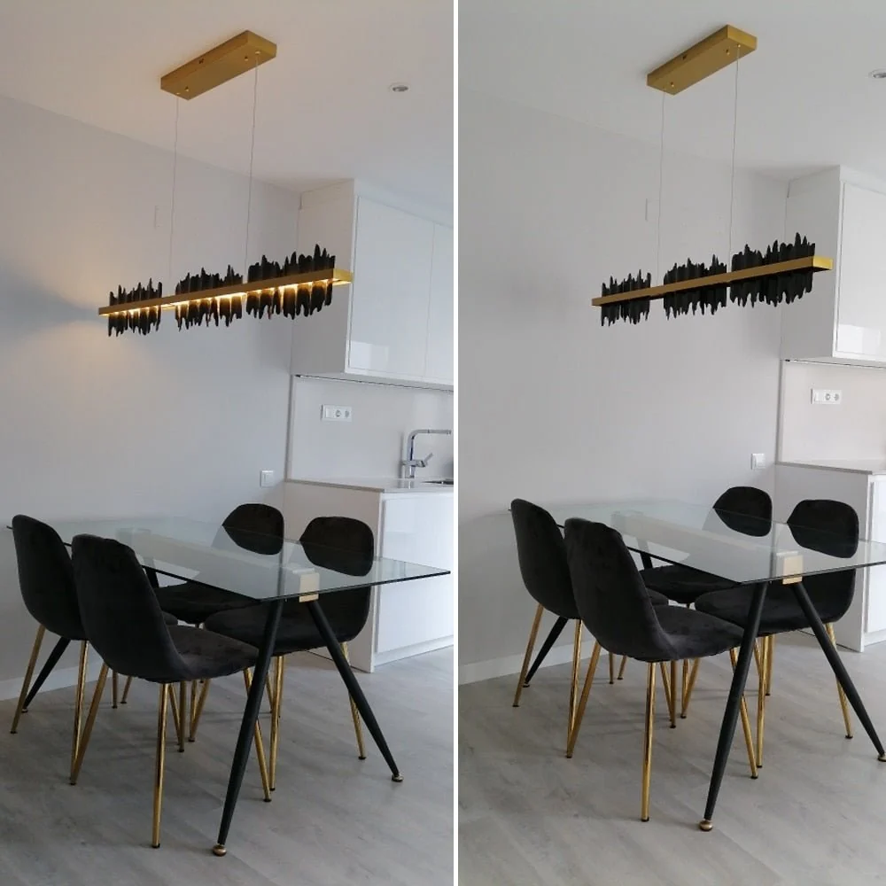 Iceberg Design Moderne LED Lysekrone Belysning Til Spisestue Guld Og Sort ATY Home Decor