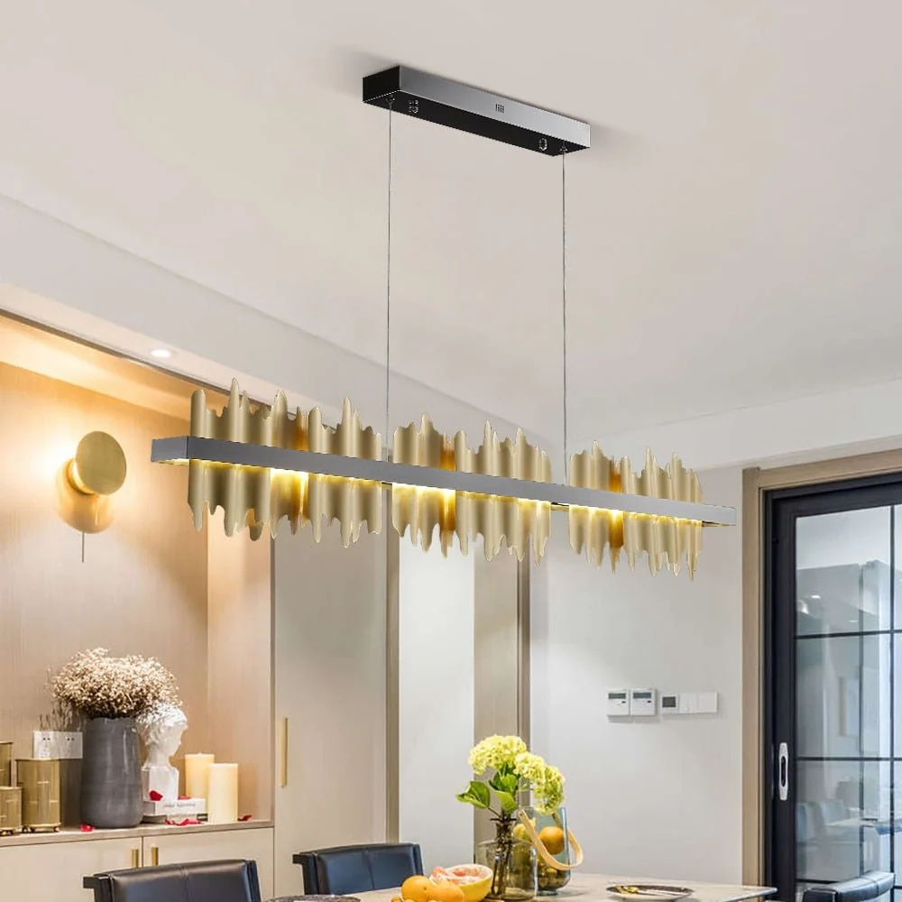 Iceberg Design Moderne LED Lysekrone Belysning Til Spisestue Guld Og Sort ATY Home Decor