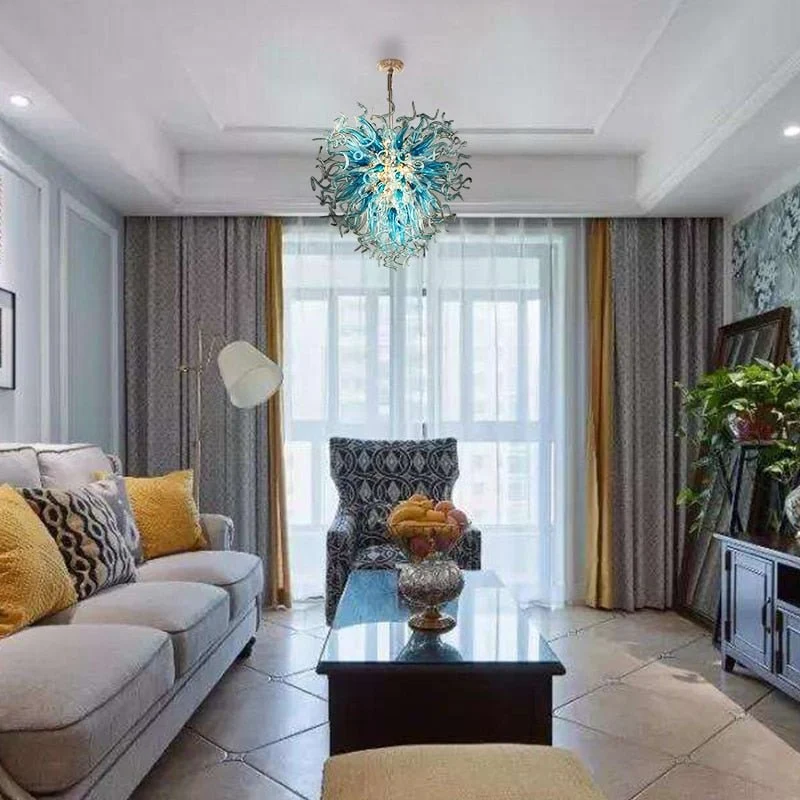 Luksus LED håndblæst glas lysekroner til stuen ATY Home Decor