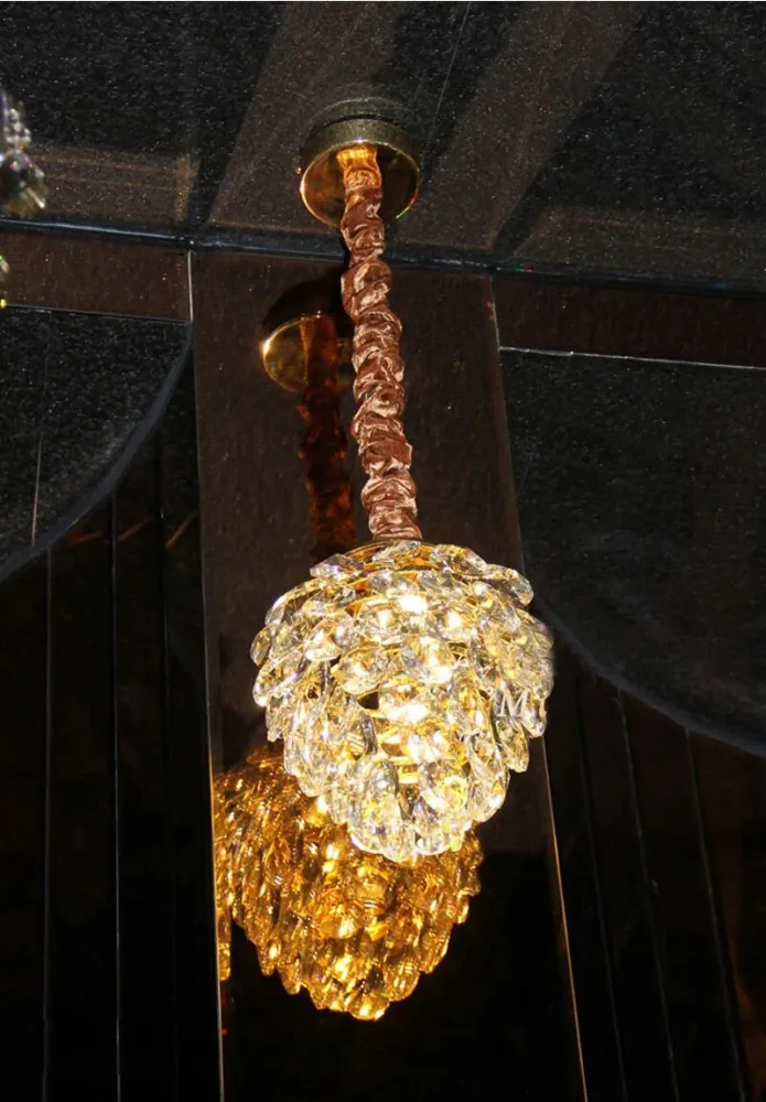 Moderne krystal pendel guld / krom pendel ananas form brugt i WalkWay Club garanteret 100 % ATY Home Decor