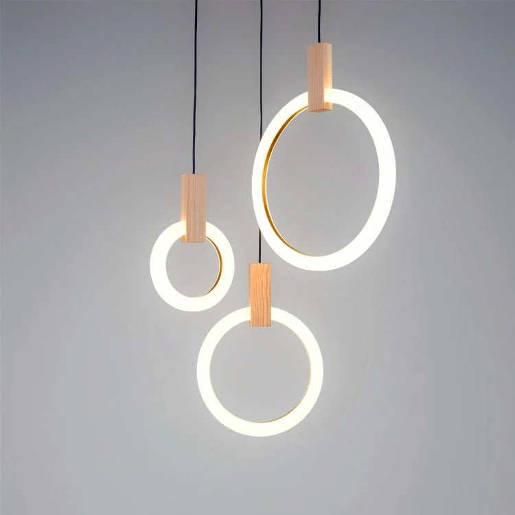 Moderne LED Træ Ring Lysekrone Loft Stue På Trapper Hængende Pendel ATY Home Decor