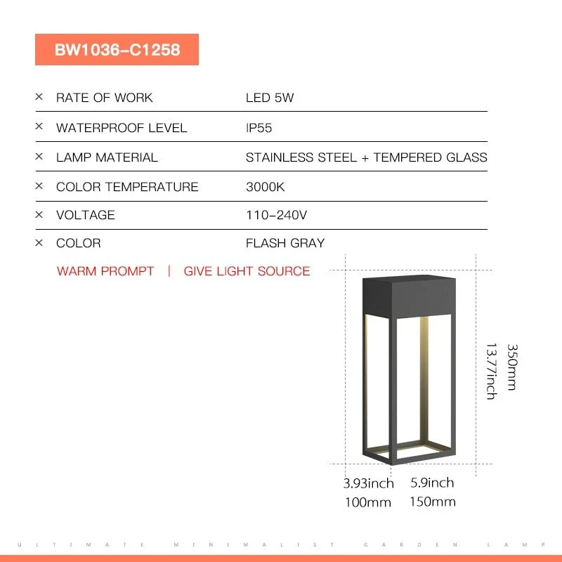 Moderne LED væglampe Udendørsbelysning Havelys Vandtæt 5W Sensor Væglamper Terrasse Balkon Væglampe Gadelampe ATY Home Decor