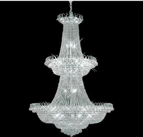 Moderne stor krystal lysekrone lys guld / krom foyer krystal lysekrone lys bredde 120 cm garanteret 100 % ATY Home Decor