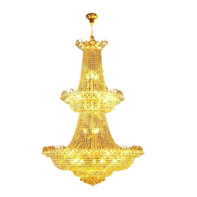 Moderne stor krystal lysekrone lys guld / krom foyer krystal lysekrone lys bredde 120 cm garanteret 100 % ATY Home Decor