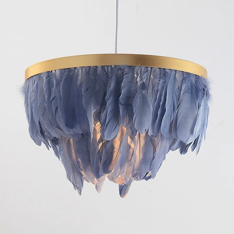 Nordic Feather Pendellampe Romantisk Fairy Feather Pendellampe INS Feather Loftsloft hængende belysning ATY Home Decor
