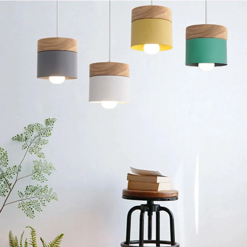 Træ Nordic Simplicity LED E27 Pendel Moderne hængelamper ATY Home Decor
