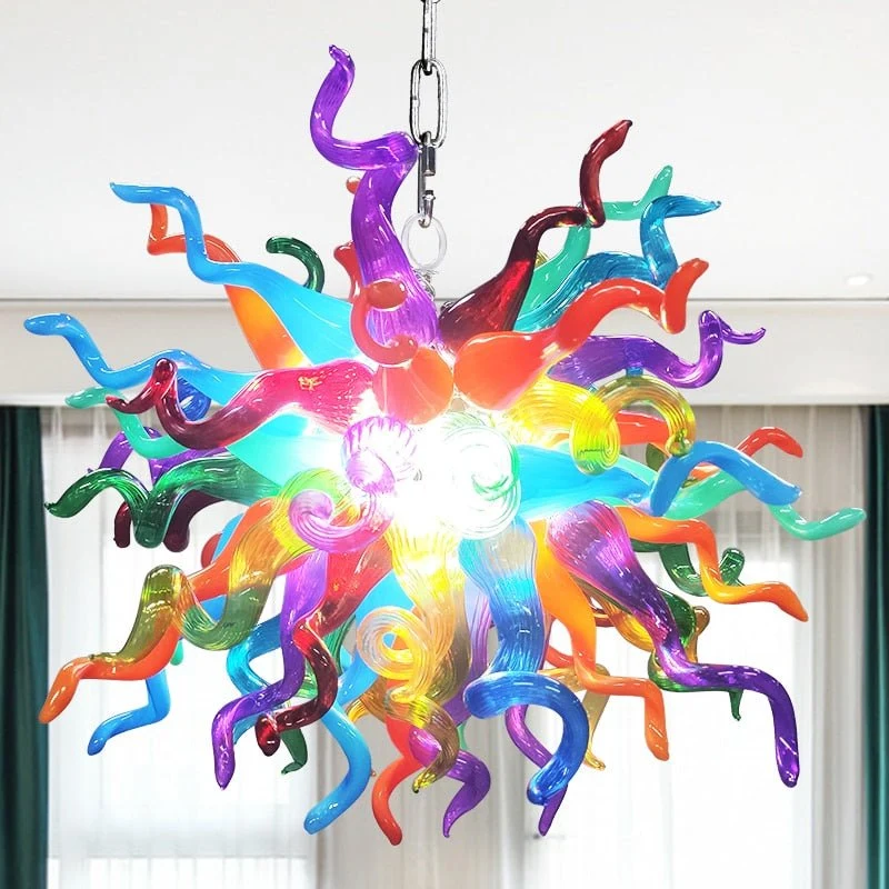 Nye kunstglaslysekroner til spisestue kreative lyse farvede håndblæste glas ATY Home Decor