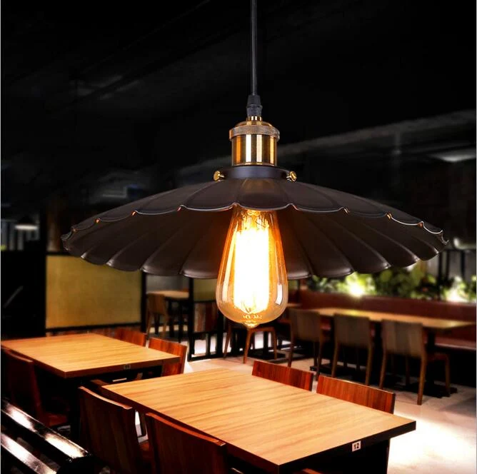 Pendel Lampeskærm Metal Industriel Belysning Retro Til Køkken Stald Spisestue Indretning E27 Rust Jern Finish ATY Home Decor