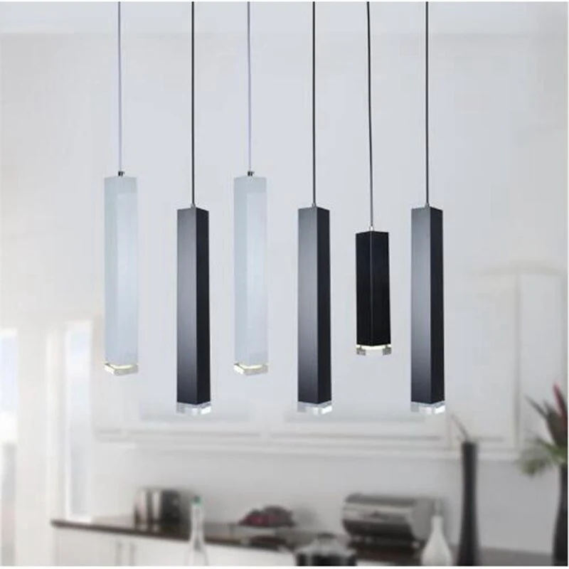Pendellamper Moderne køkkenlampe Spisestue Bar Counter Pendellampe Køkkenlampe Firkantet rør spotlampe ATY Home Decor