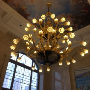 Villa Chandelier Hotel Foyer Store Lysekroner Kobber Suspension Belysning Art Deco Hængelampe Lysekrone Belysning ATY Home...
