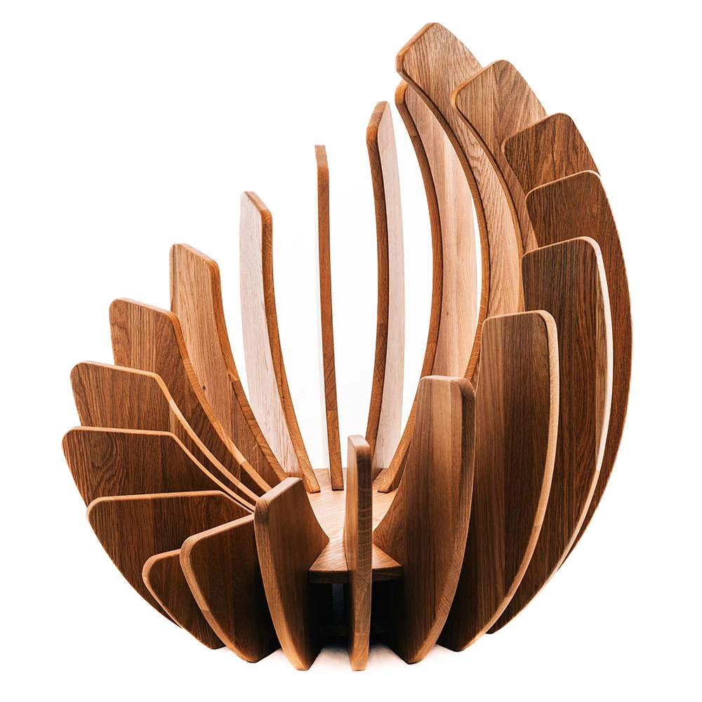 BIG LEAF Ø70cm | LYSESTAGE/SKULPTUR | MASSIVT EGETRÆ |NATUROLIE