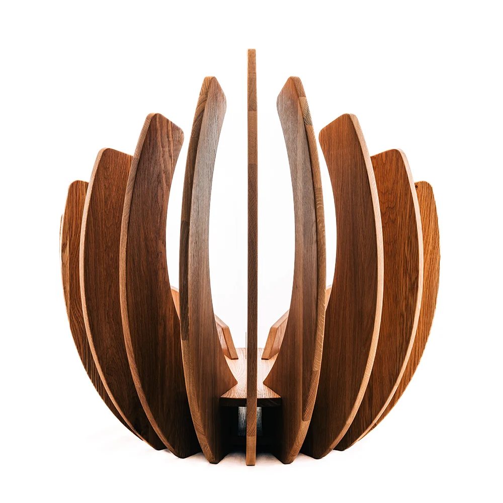 BIG LEAF Ø70cm | LYSESTAGE/SKULPTUR | MASSIVT EGETRÆ |NATUROLIE
