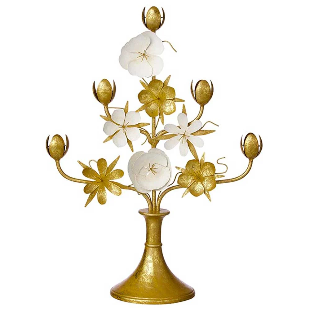 Bungalow Candelabra Flora Golden 35x47cm