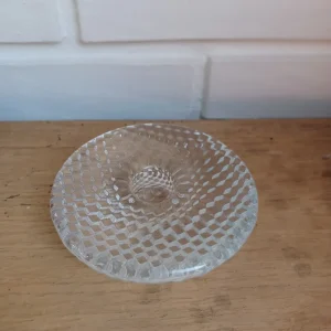 Holmegaard. Trigona, Lysestage klar 10 cm.