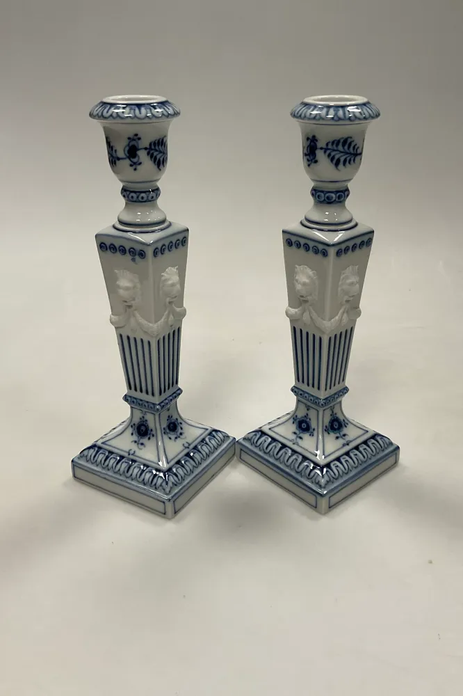 Royal Copenhagen Musselmalet Riflet Et par lysestager No 15