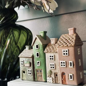 Lyshus Dobbelt Keramik - Grøn