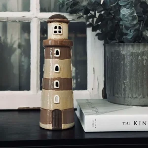 Lyshus Keramik - Fyrtårn Beige strib
