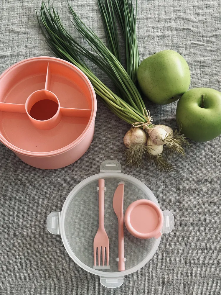 Lunchbox m. dressing kop - Rosa