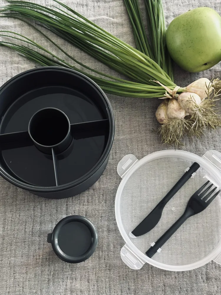 Lunchbox m. dressing kop - Sort