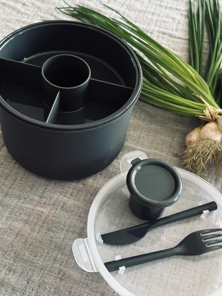 Lunchbox m. dressing kop - Sort