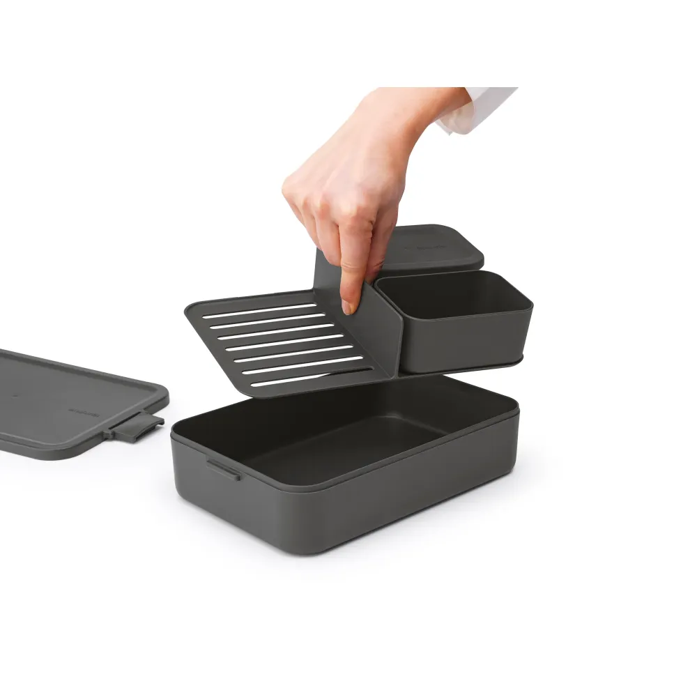 Brabantia - Make & Take Madkasse Bento rumopdelt, stor, Grå