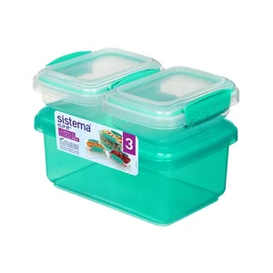 Sistema - Opbevaringsboks 3 stk. 1L & 2 x 200ml.