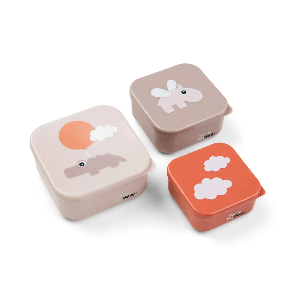 Snack boks sæt 3 stk. - Happy clouds - Pudder Done by Deer