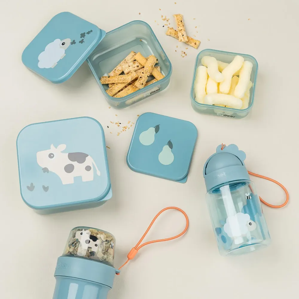 Snack boks sæt 3 stk. - Tiny farm - Blå Done by Deer