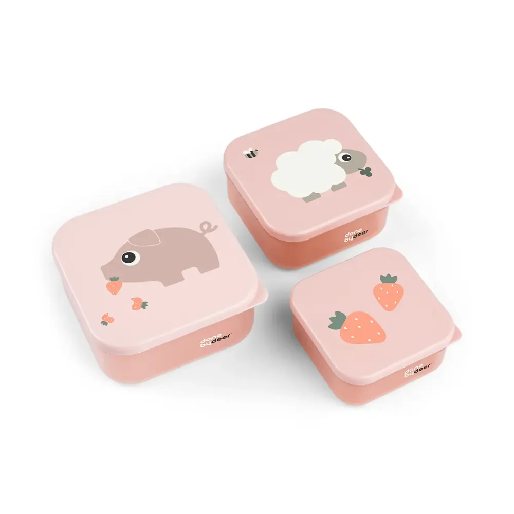 Snack boks sæt 3 stk. - Tiny farm - Pudder Done by Deer