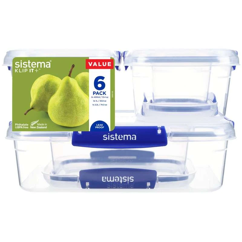 Sistema Madopbevaring - Klip It Plus - Essentials - 6-Pak - Blå