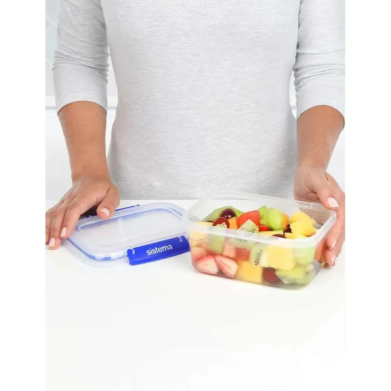 Sistema Madopbevaring - Klip It Plus - Rectangle - 3-Pak - 1L - Blå