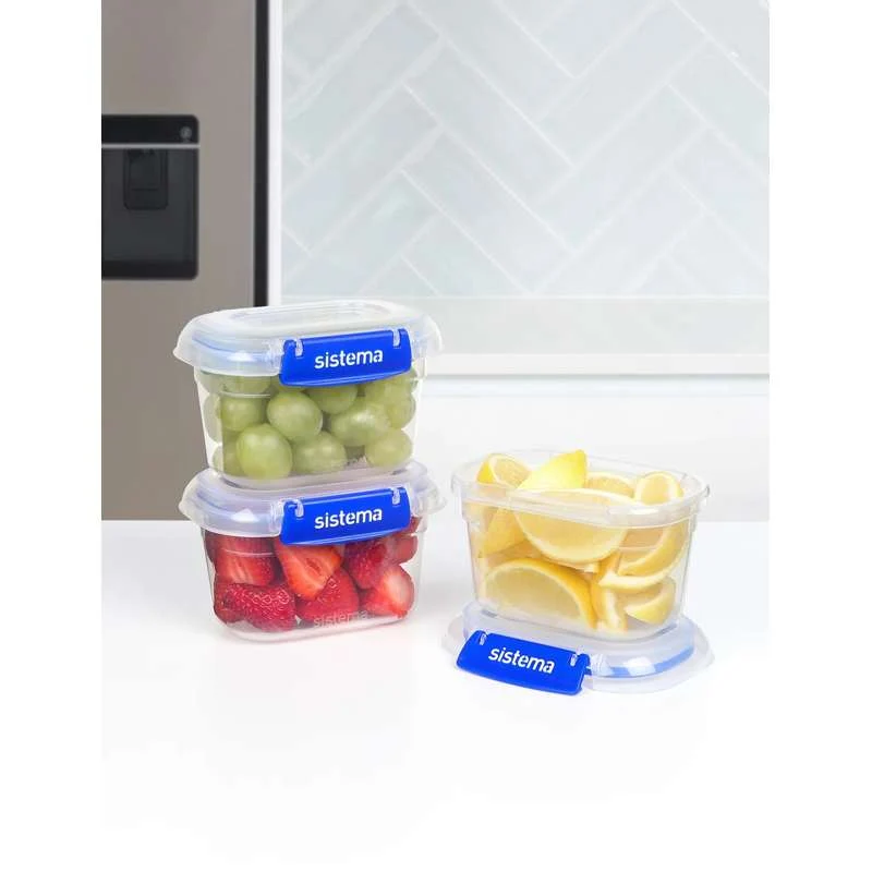 Sistema Madopbevaring - Klip It Plus - Rectangle - 3-Pak - 400ml - Blå