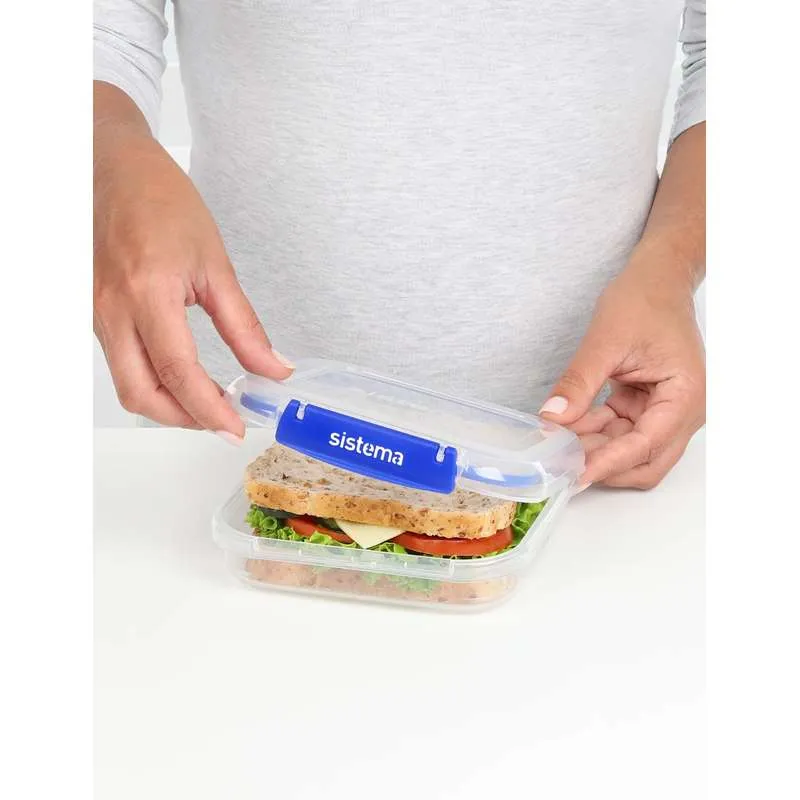 Sistema Madopbevaring - Klip It Plus - Square - 3-Pak - 520ml - Blå