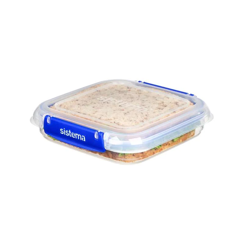Sistema Madopbevaring - Klip It Plus - Square - 3-Pak - 520ml - Blå