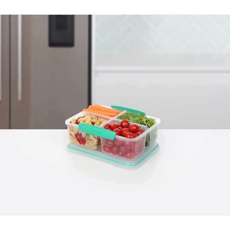 Sistema Madopbevaring - Klip It - Quad Split - 1.74L - Klar/Minty Teal