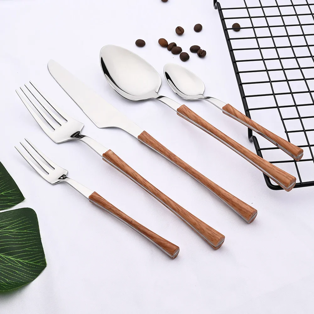 RusticDining | bestik i rustfrit alloy med træhåndtag 20