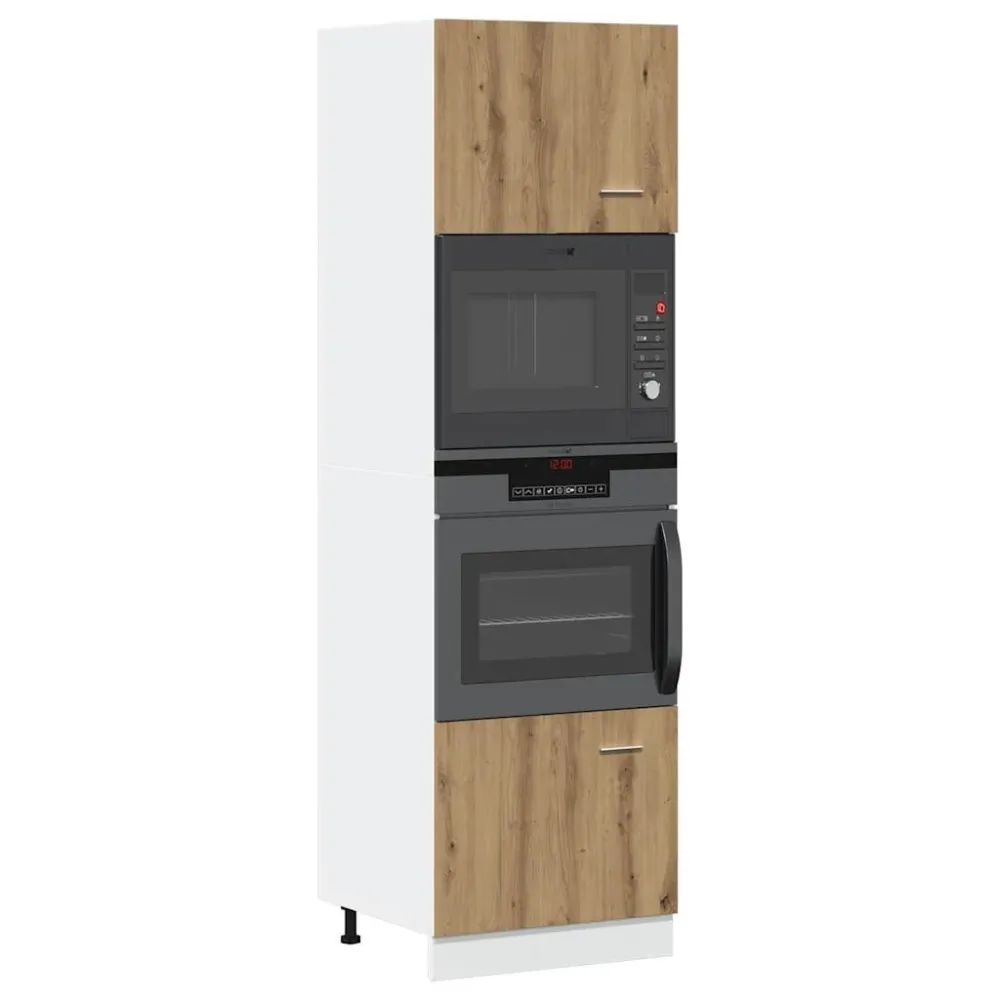 mikrobølgeovnsskab "Lyon" bespoke eg 60x57x207 cm konstrueret træ