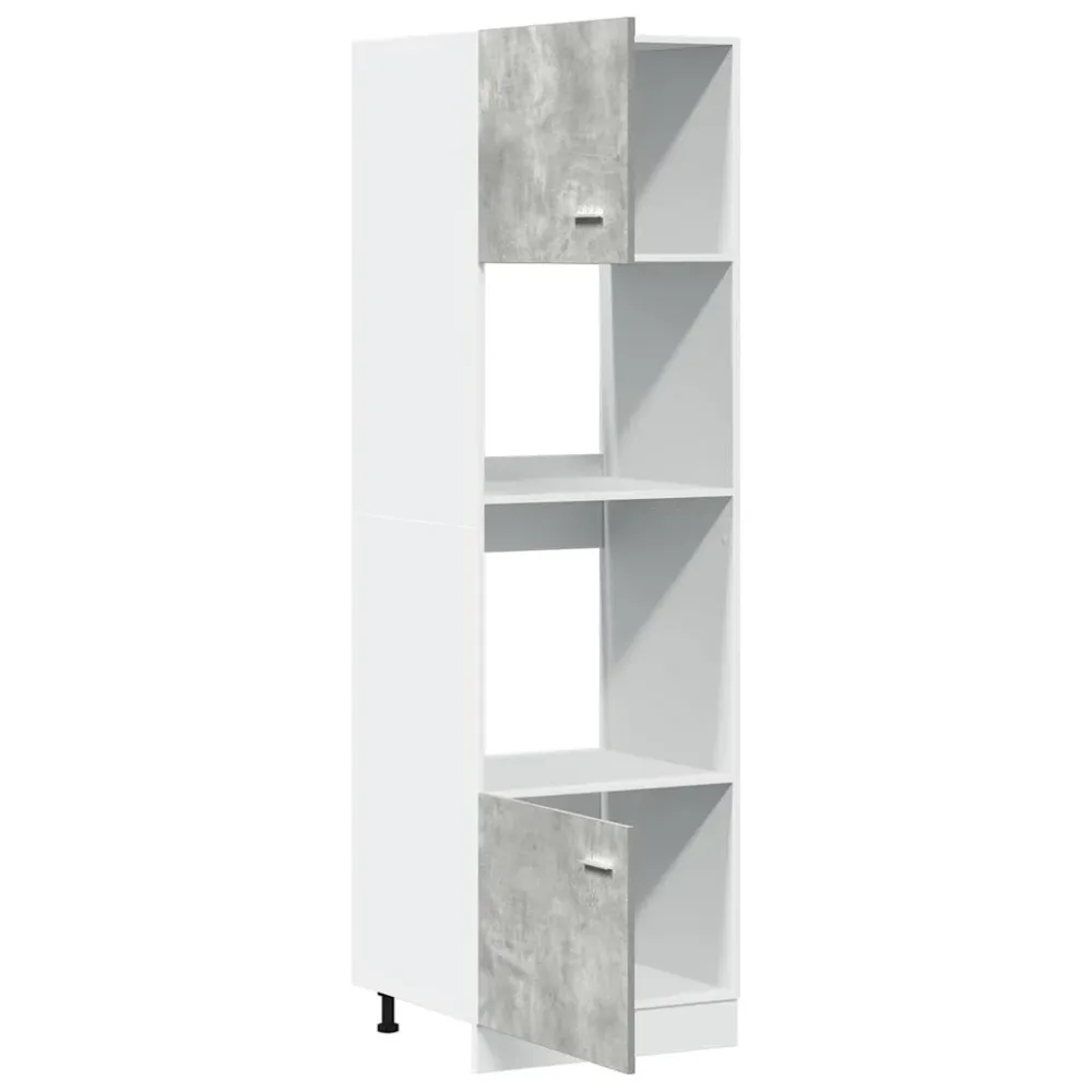 mikrobølgeovnsskab "Lyon" betongrå 60x57x207 cm fremstillet træ